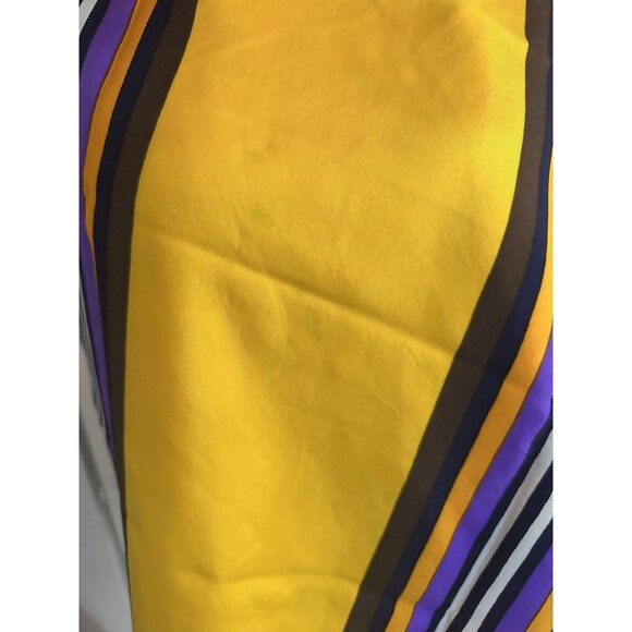 Yves Saint Laurent Multi Color Striped Silk Scarf Shawl Wrap 17”x 64” Vintage - Picture 4 of 4